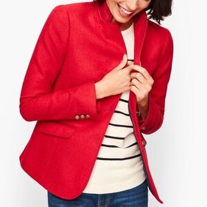 Talbots Shetland Wool Blazer, Red Pop- size 8
